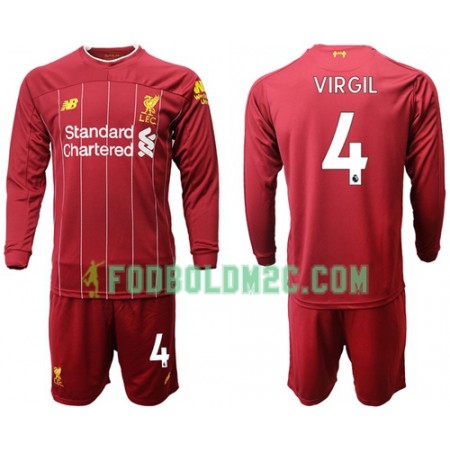 Liverpool Virgil van Dijk 4 Børn Hjemmebanesæt 2019/20 Langærmet (+ Korte bukser)